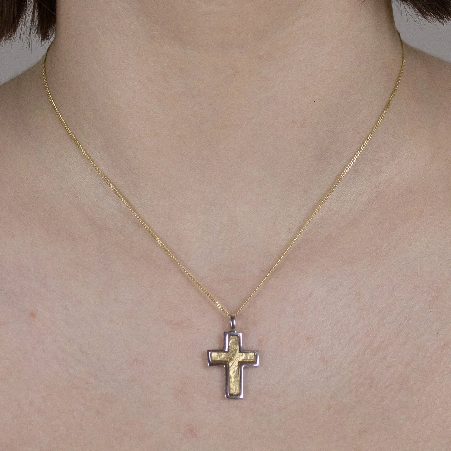 Kettenanhänger Gold Anhänger Kreuz  massiv 333/GW Karat Gold
