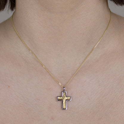 Kettenanhänger Gold Anhänger Kreuz  massiv 333/GW Karat Gold
