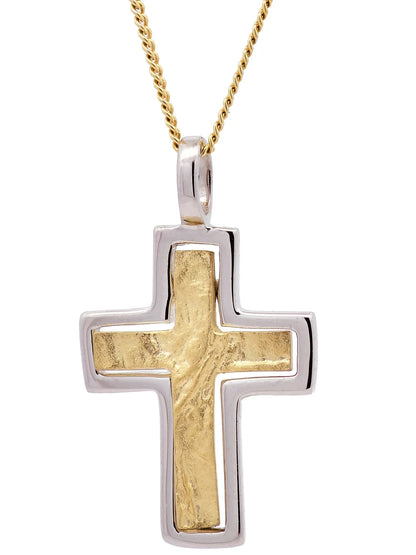 Kettenanhänger Gold Anhänger Kreuz  massiv 333/GW Karat Gold
