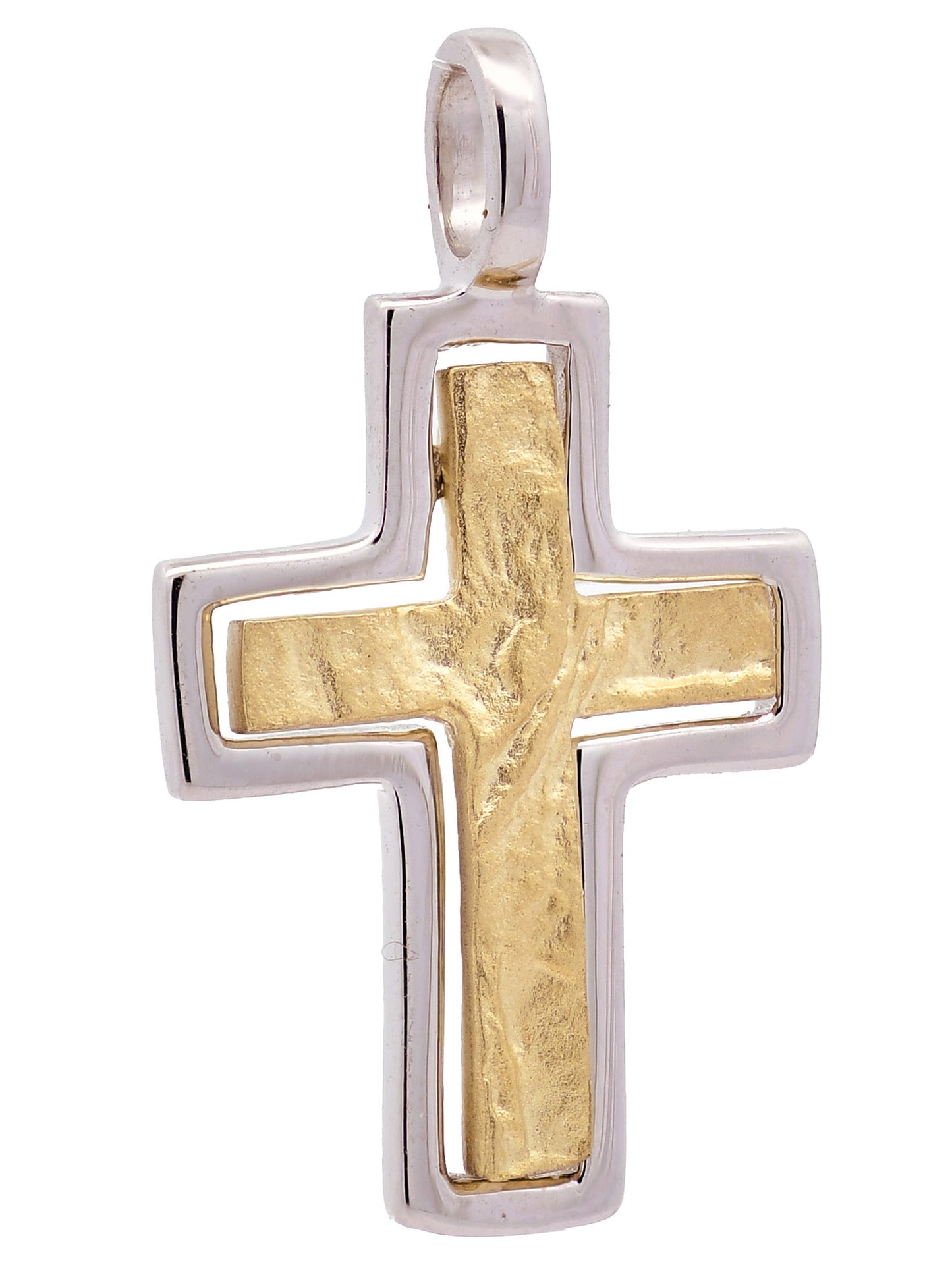 Anhänger Kreuz   333/GW Karat Gold mit vergoldeter Silberkette