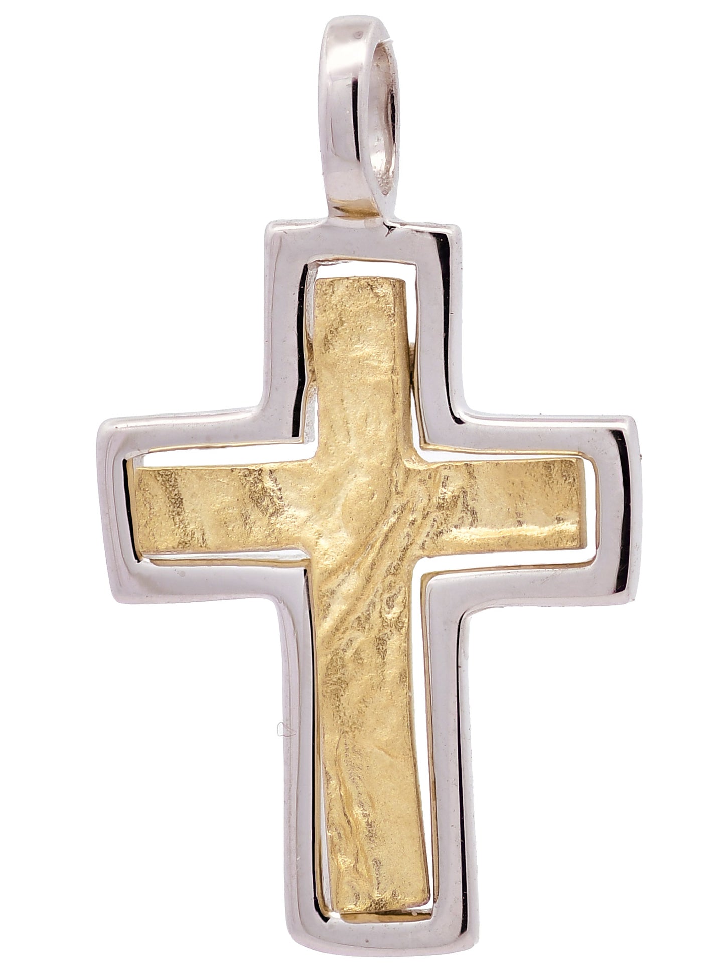 Anhänger Kreuz   333/GW Karat Gold mit vergoldeter Silberkette