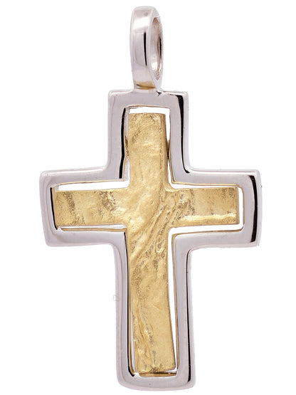 Anhänger Kreuz   333/GW Karat Gold mit vergoldeter Silberkette