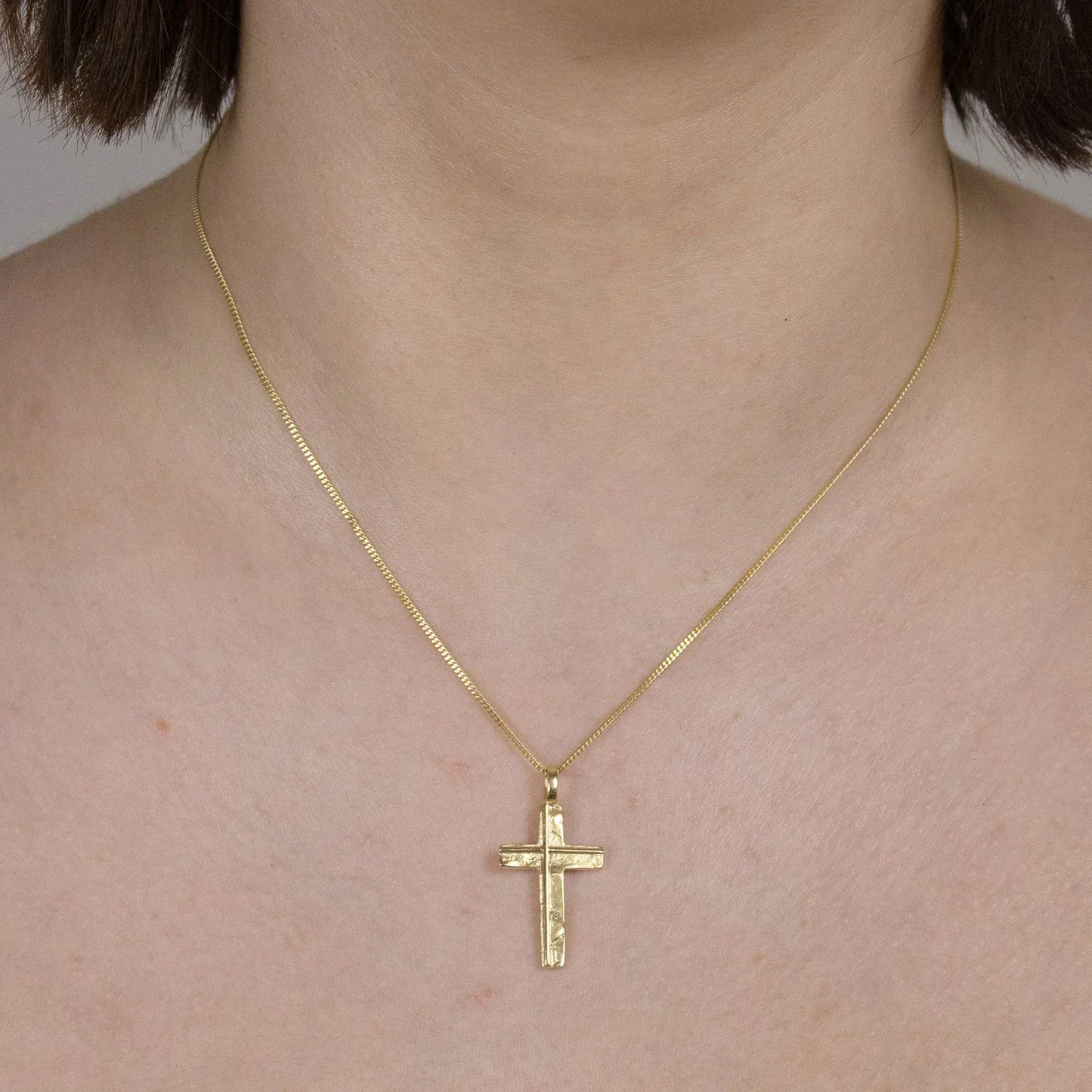 Gold Anhänger Kreuz  mit Goldkette massiv 333 - 8 Karat Gold