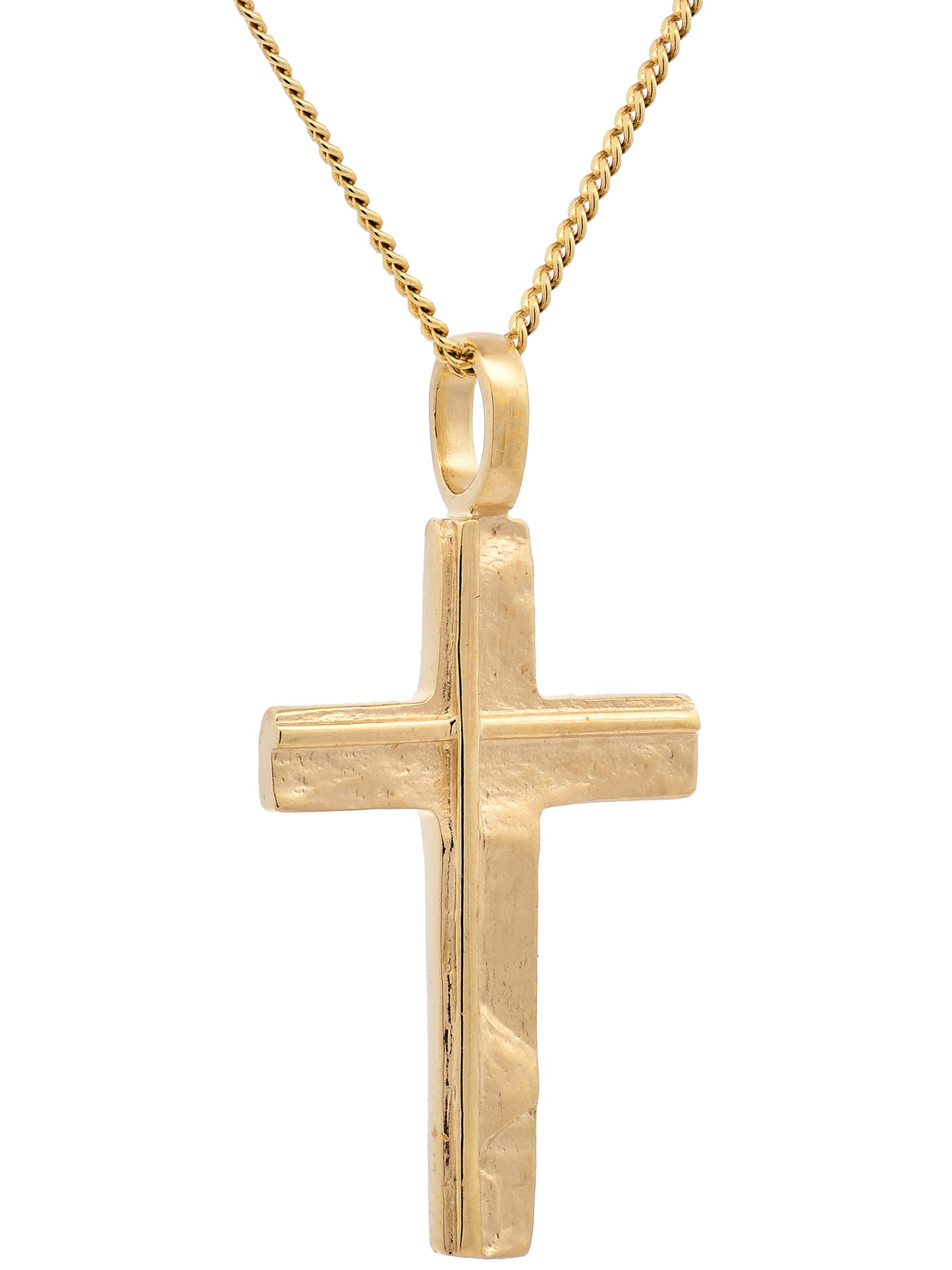 Anhänger Kreuz   333-8 Karat Gold mit vergoldeter Silberkette