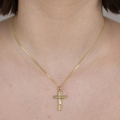 Kettenanhänger Gold Anhänger Kreuz massiv 585 - 14 Karat Gold
