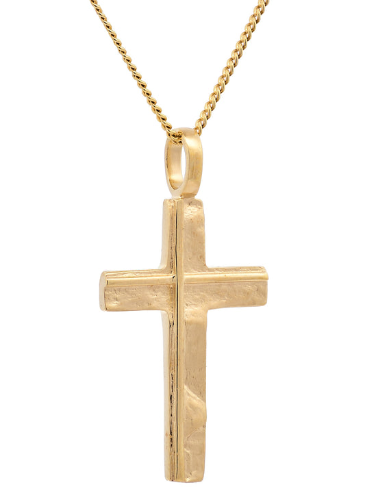 Anhänger Kreuz  585-14 Karat Gold mit vergoldeter Silberkette