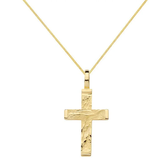 Gold Anhänger Kreuz  mit Goldkette massiv 333 - 8 Karat Gold