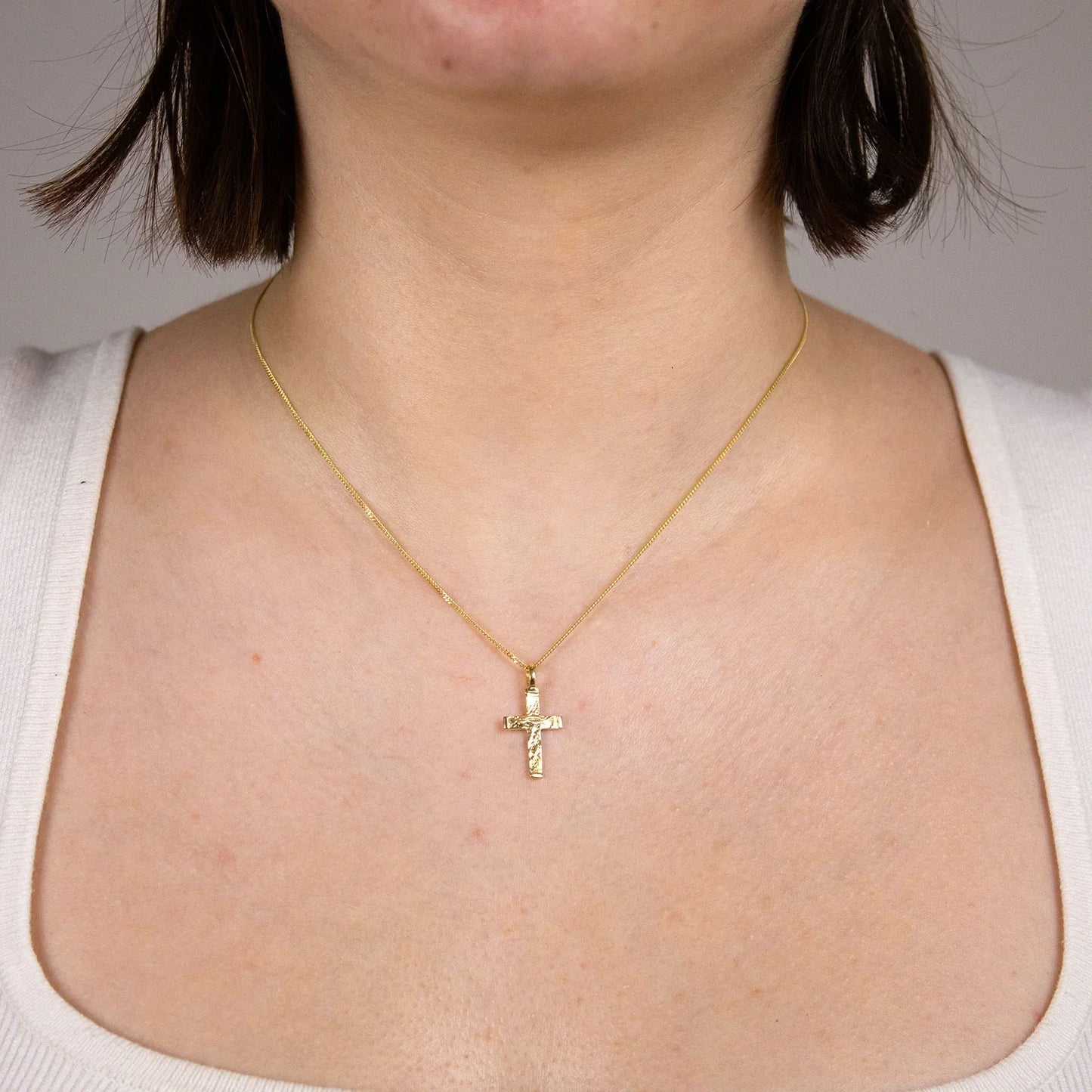 Gold Anhänger Kreuz  mit Goldkette massiv 333 - 8 Karat Gold