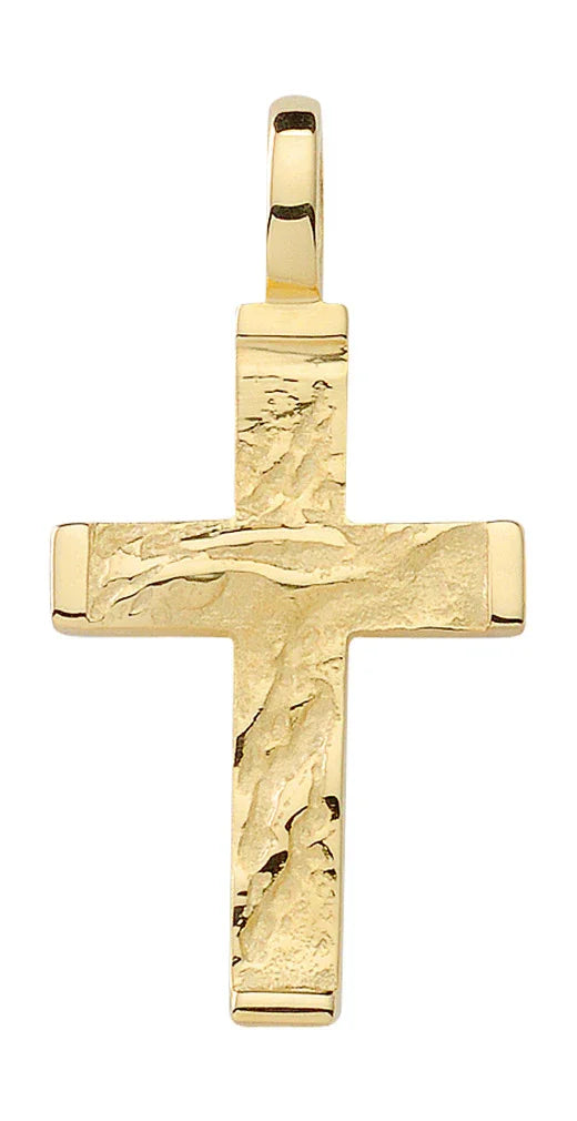 Gold Anhänger Kreuz  mit Goldkette massiv 333 - 8 Karat Gold