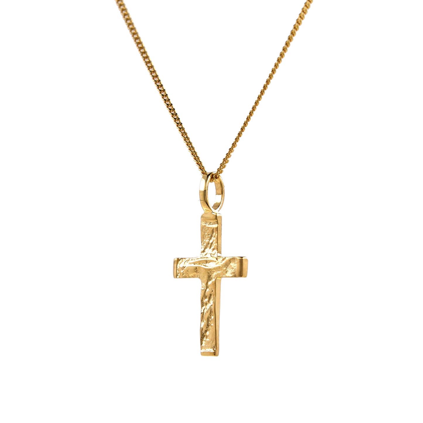 Gold Anhänger Kreuz mit Goldkette massiv 585 - 14 Karat Gold