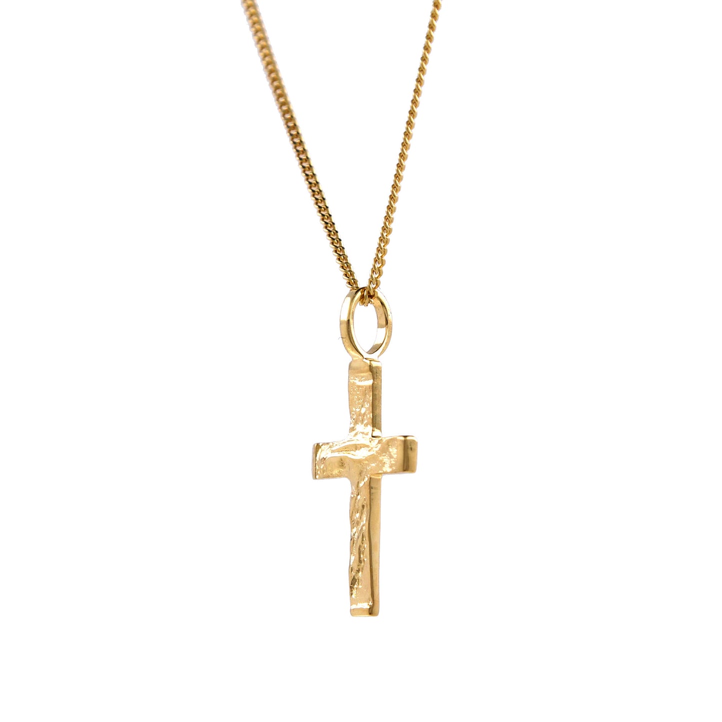 Gold Anhänger Kreuz mit Goldkette massiv 585 - 14 Karat Gold