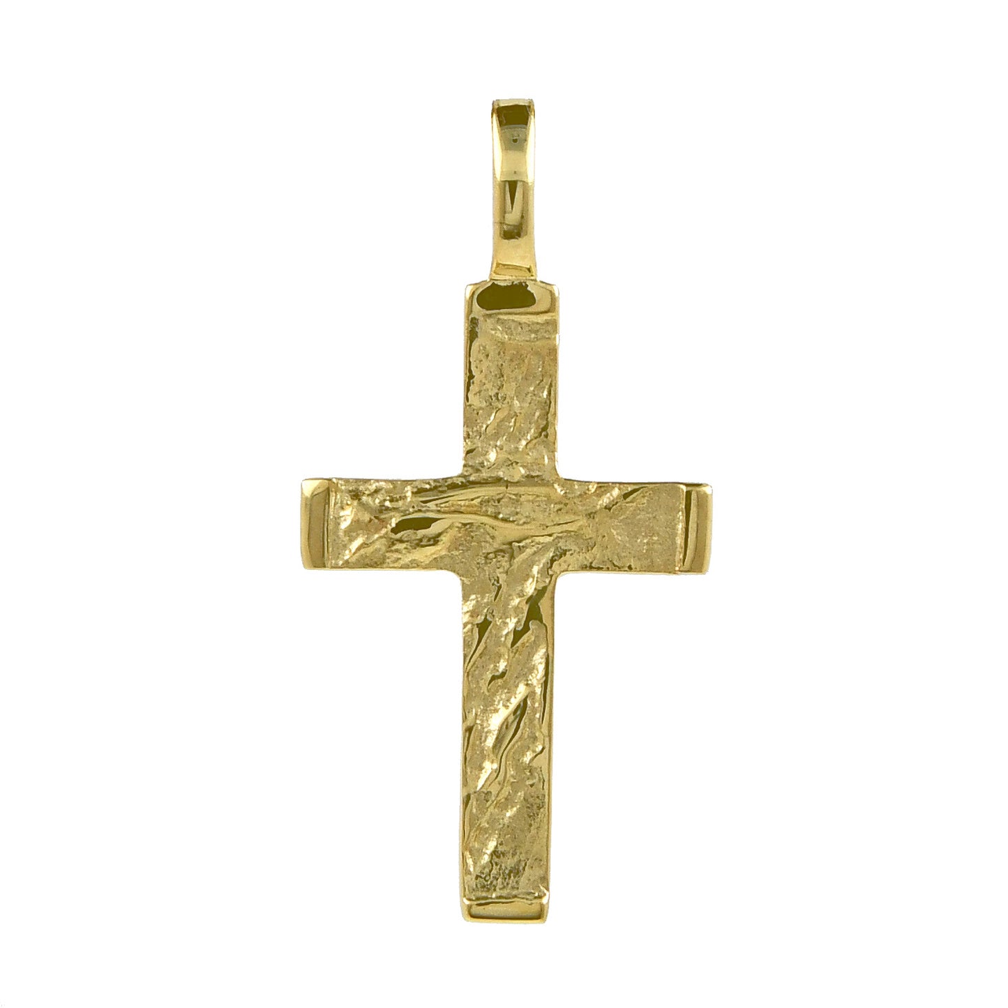 Gold Anhänger Kreuz mit Goldkette massiv 585 - 14 Karat Gold