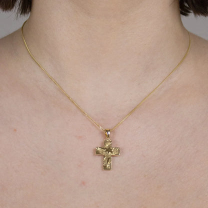 Kettenanhänger Gold Anhänger Kreuz  massiv 333 - 8 Karat Gold