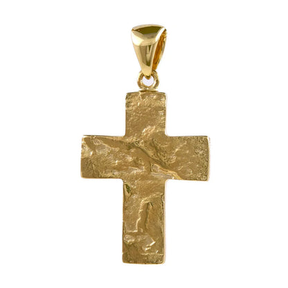 Anhänger Kreuz gehämmert mit massiver Goldkette 2,6 mm 50 cm