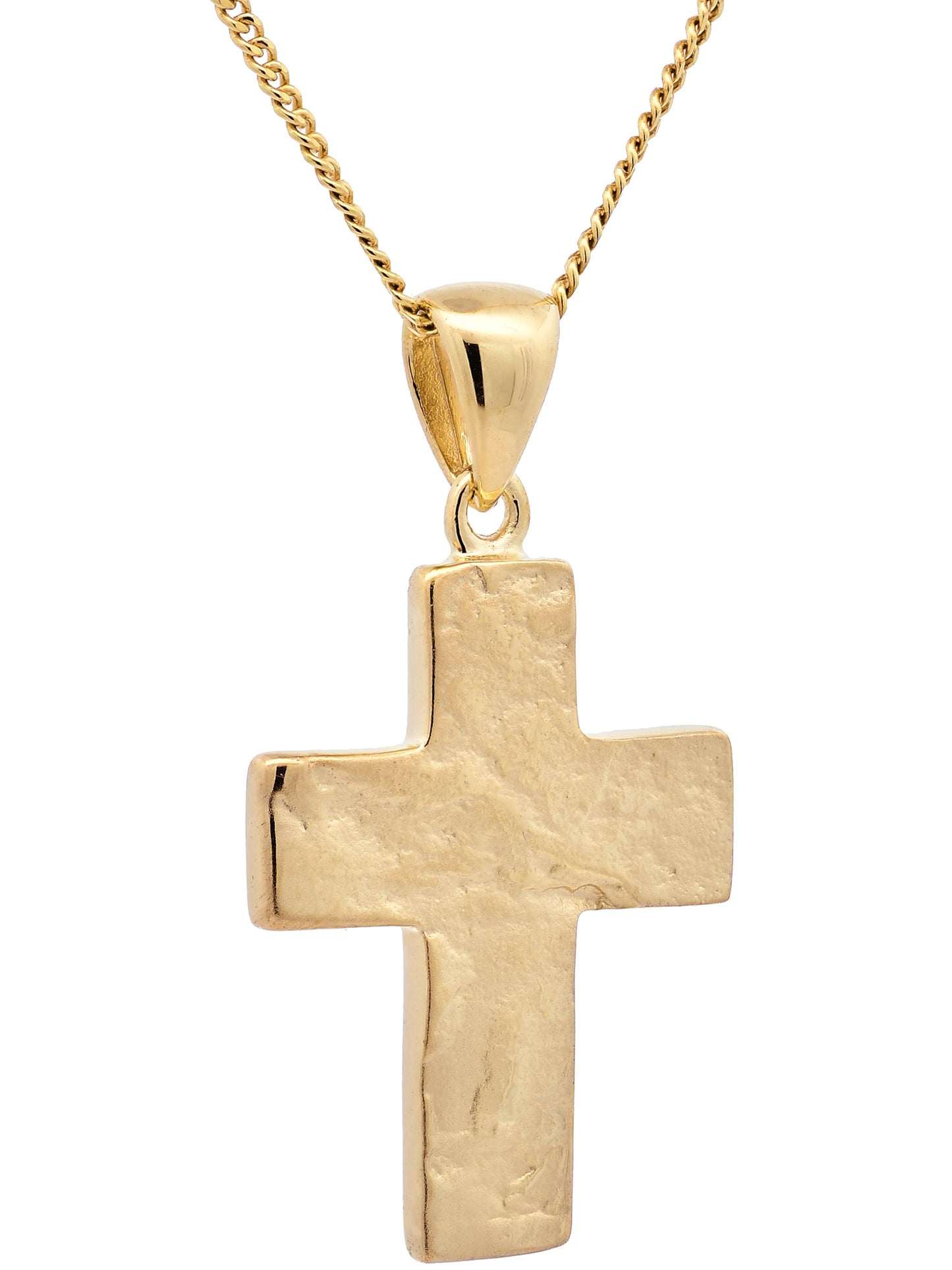 Anhänger Kreuz   333-8 Karat Gold mit vergoldeter Silberkette