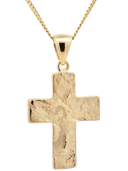 Anhänger Kreuz   333-8 Karat Gold mit vergoldeter Silberkette