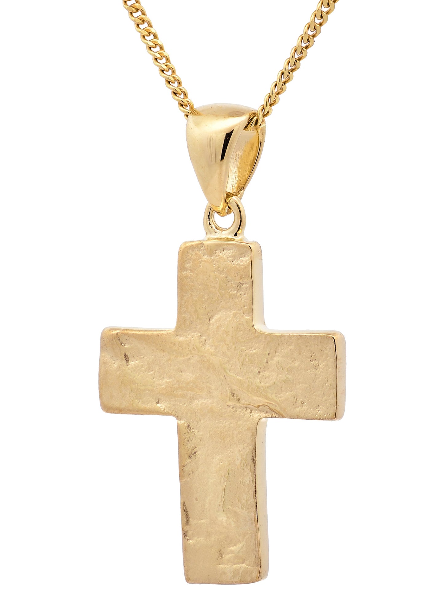 Anhänger Kreuz   333-8 Karat Gold mit vergoldeter Silberkette