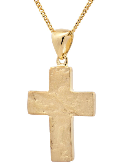 Anhänger Kreuz   333-8 Karat Gold mit vergoldeter Silberkette