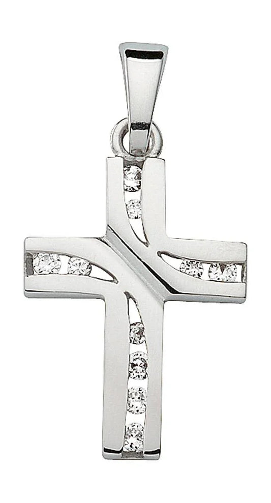 Anhänger Herz aus Silber mit Zirkonia aus massiv 925 Sterlingsilber