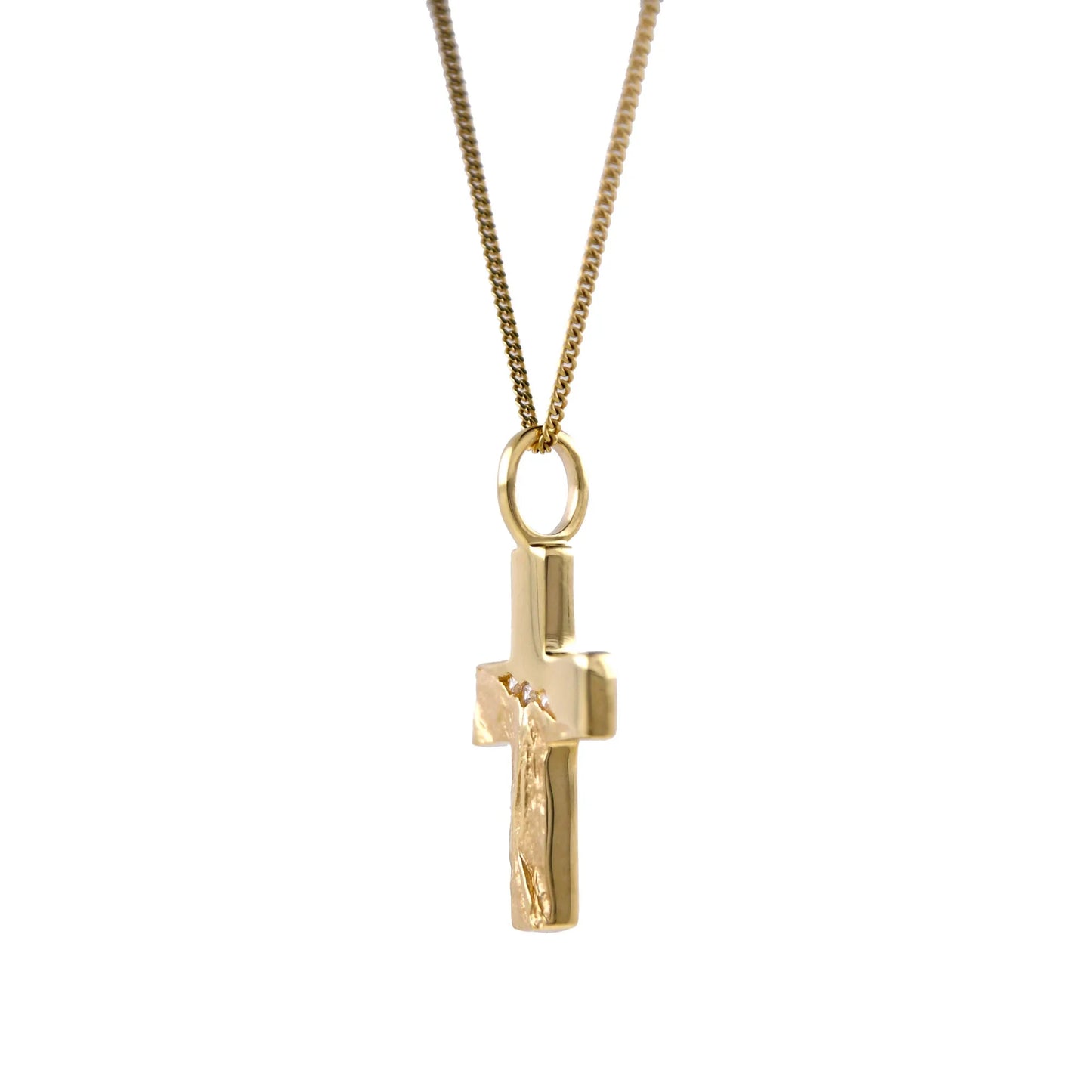 Gold Anhänger Kreuz Zirkonia mit Goldkette massiv 333 - 8 Karat Gold