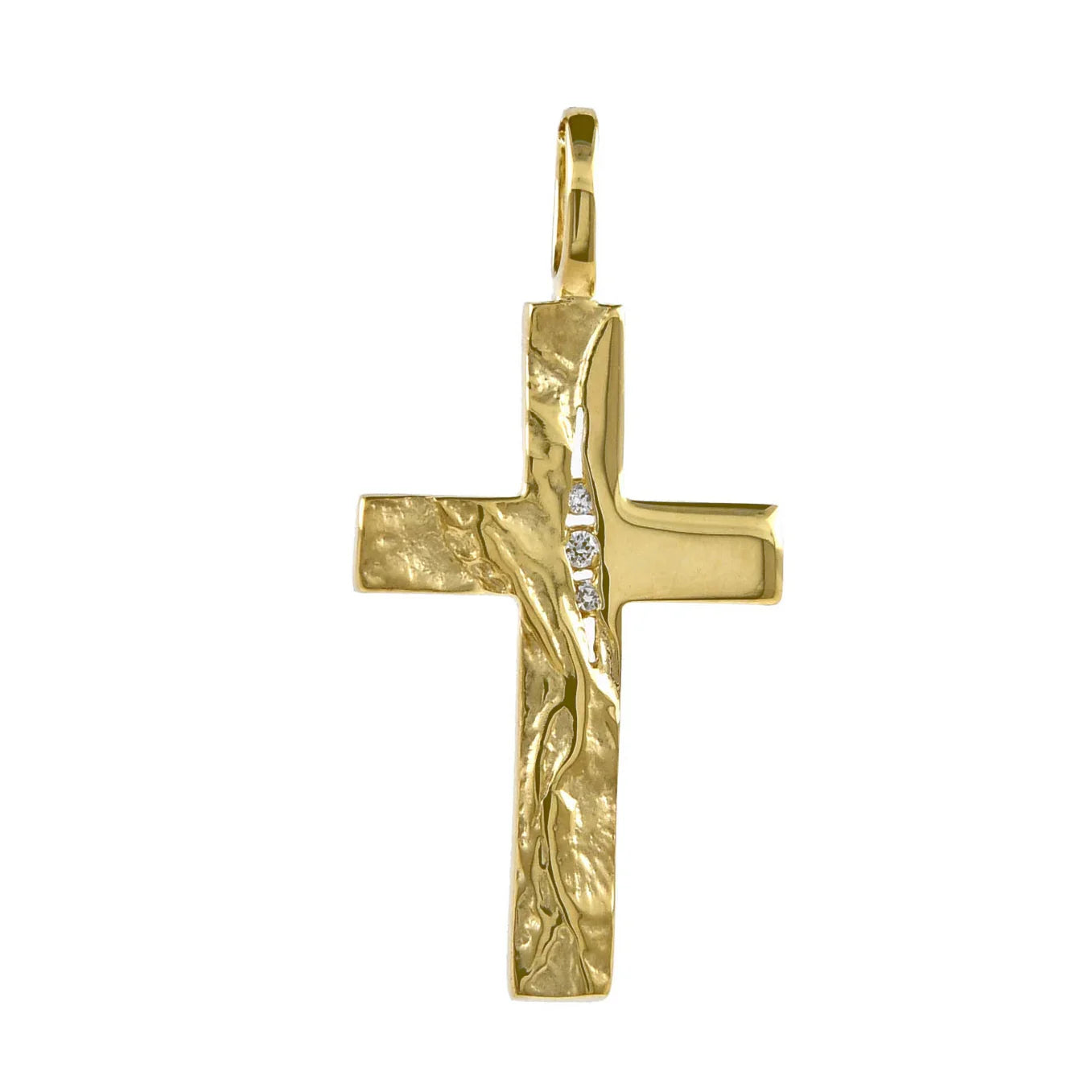 Gold Anhänger Kreuz Zirkonia mit Goldkette massiv 333 - 8 Karat Gold
