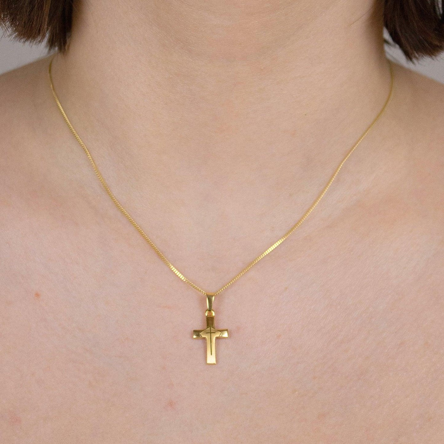 Kettenanhänger Gold Anhänger Kreuz massiv 585 - 14 Karat Gold