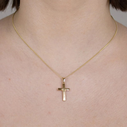 Kettenanhänger Gold Anhänger Kreuz massiv 585 - 14 Karat Gold