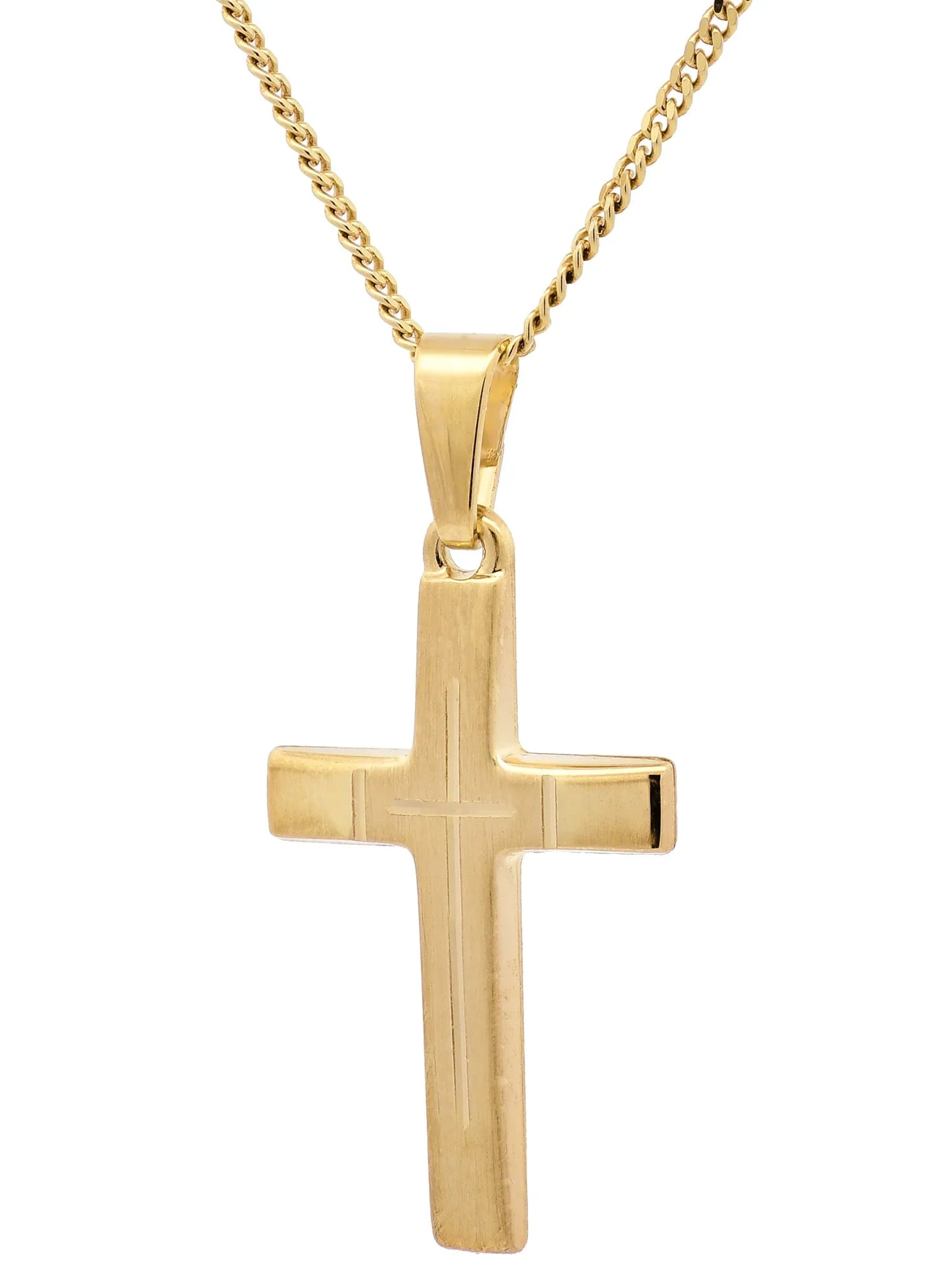 Kettenanhänger Gold Anhänger Kreuz massiv 585 - 14 Karat Gold