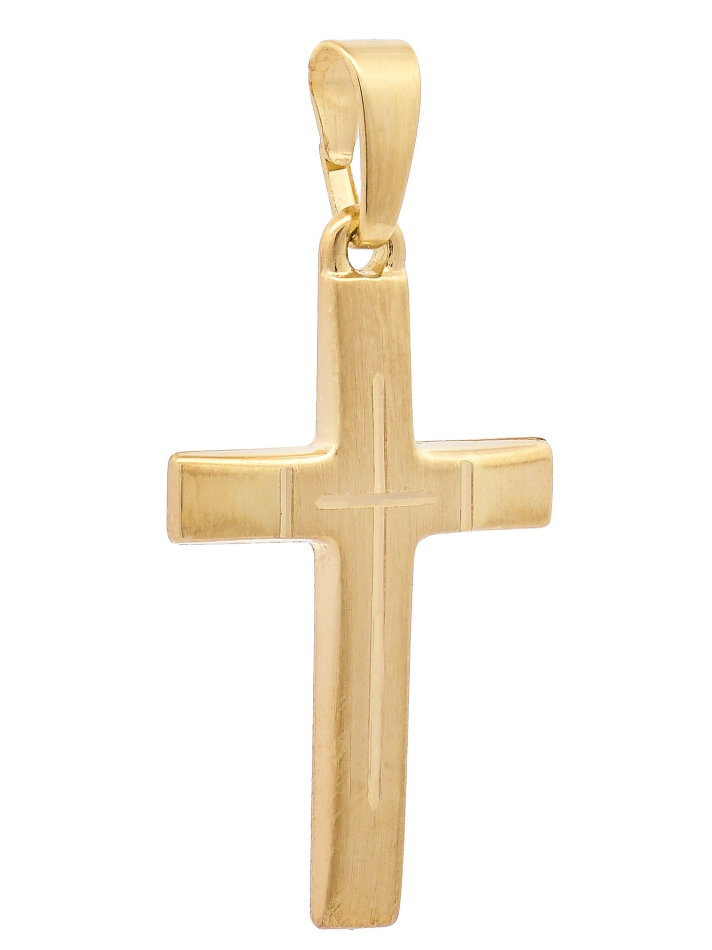 Anhänger Kreuz  585-14 Karat Gold mit vergoldeter Silberkette