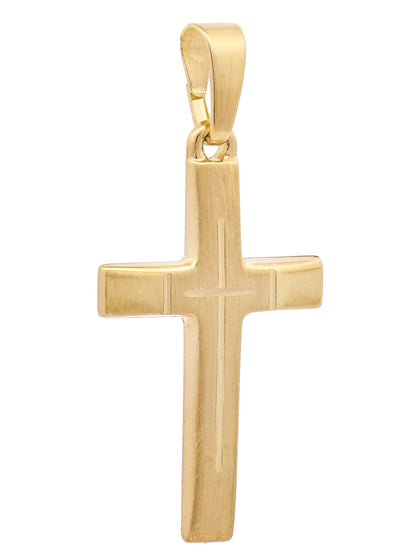 Anhänger Kreuz  585-14 Karat Gold mit vergoldeter Silberkette