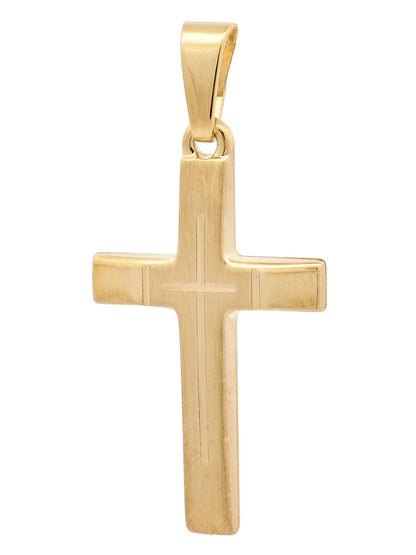 Anhänger Kreuz  585-14 Karat Gold mit vergoldeter Silberkette