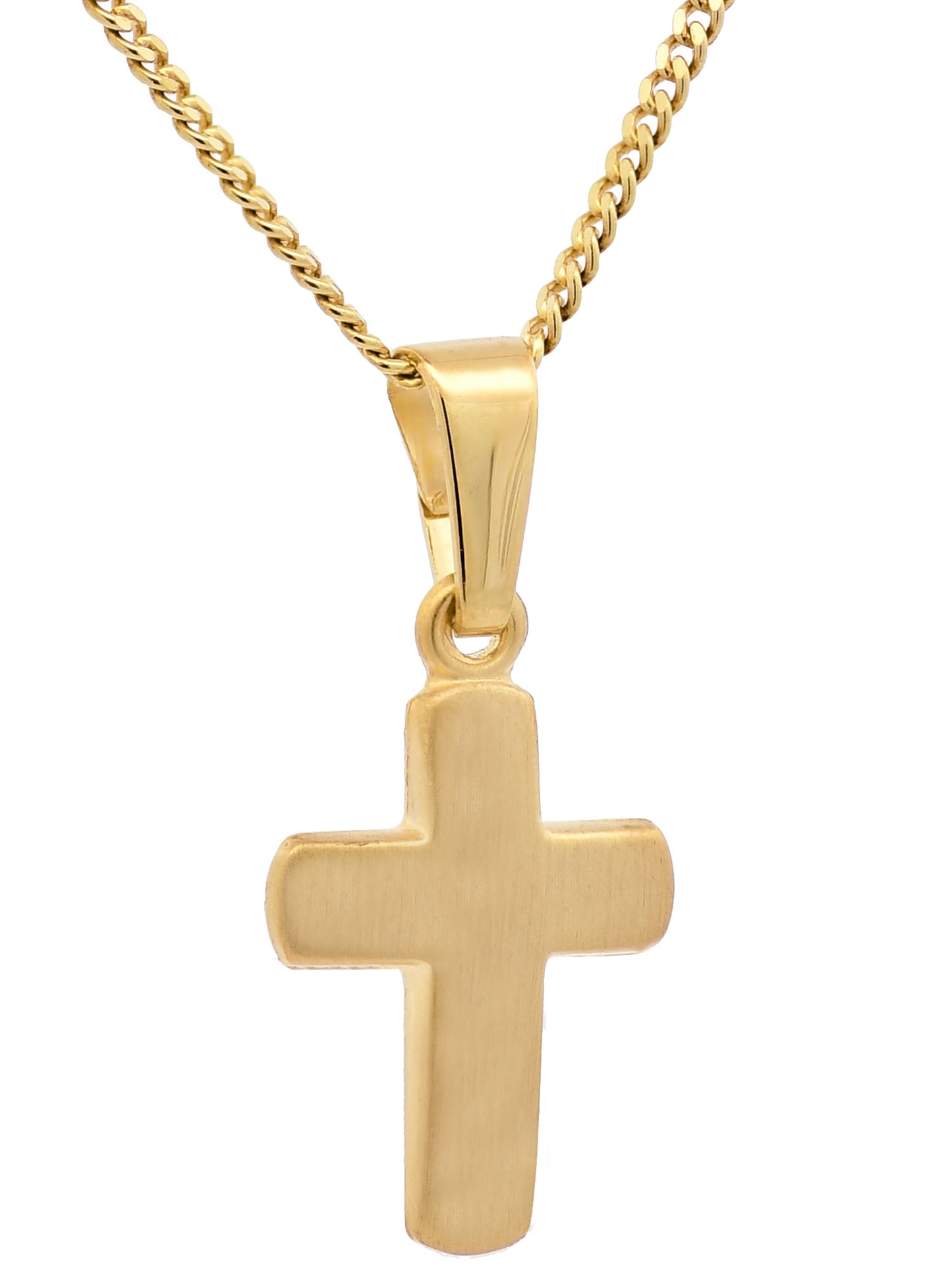 Anhänger Kreuz   333-8 Karat Gold mit vergoldeter Silberkette