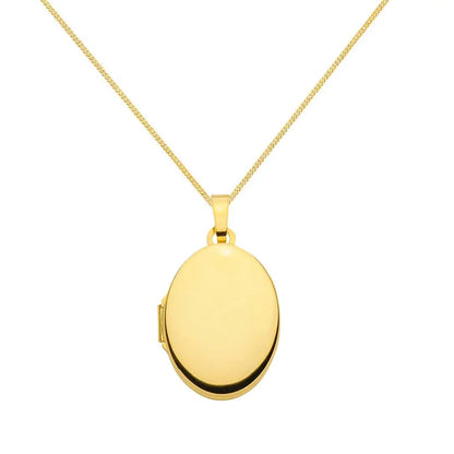Anhänger Medaillon Oval mit Kette 1,1 mm 333-8 Karat Gold