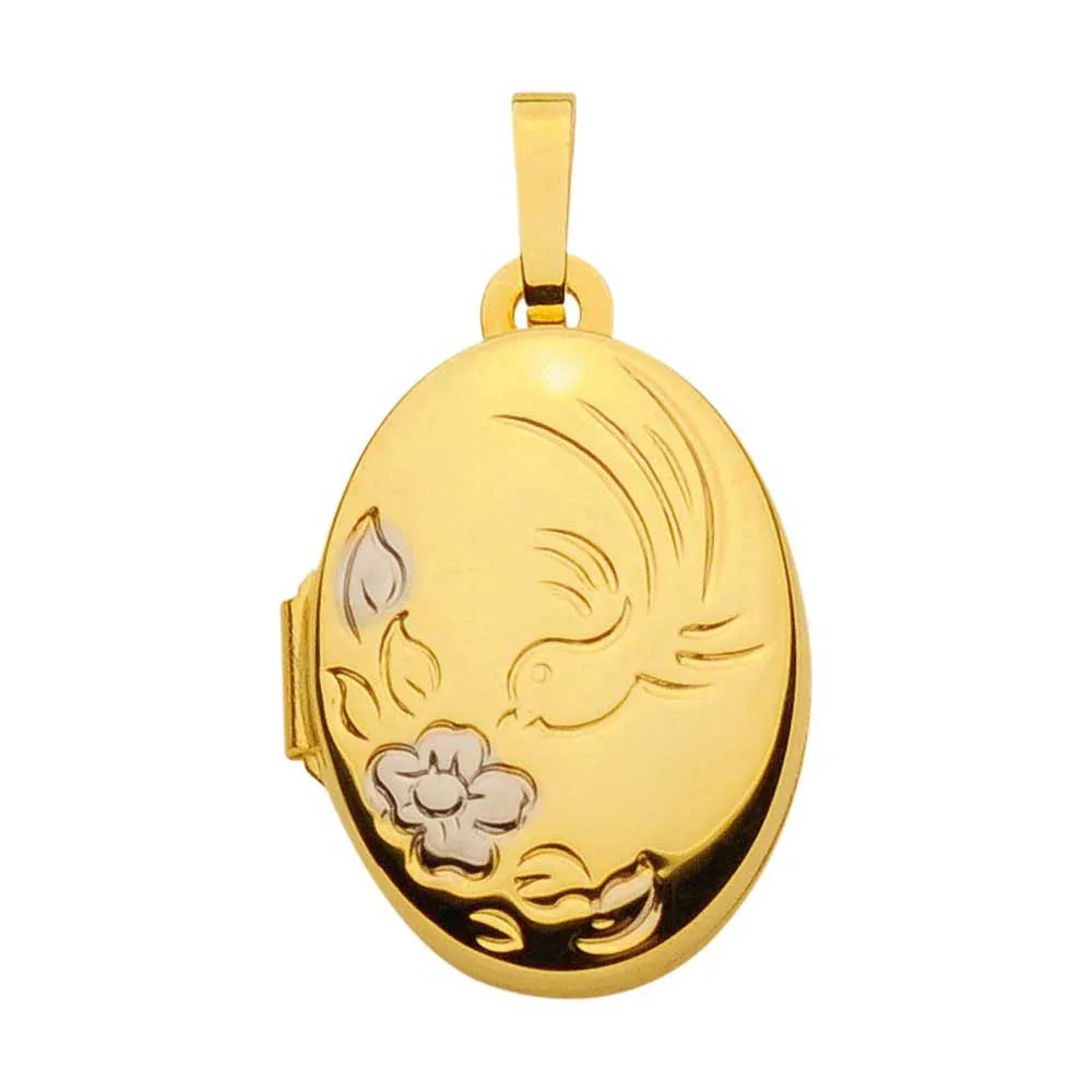 Anhänger Medaillon Oval mit Kette 1,1 mm 333-8 Karat Gold