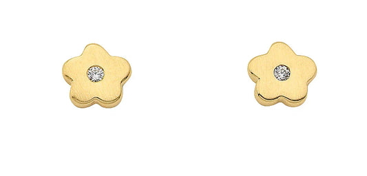 Ohrstecker Blüte Zirkonia 333 Gelbgold