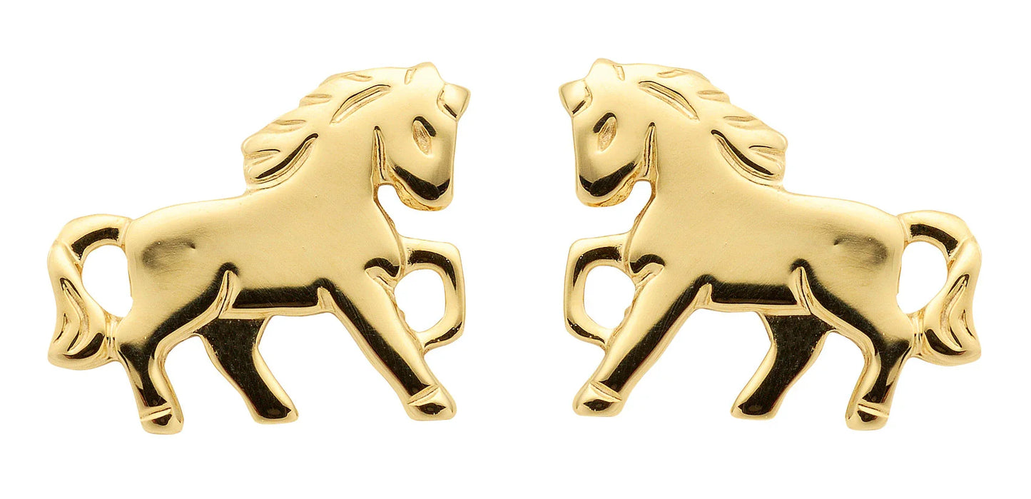 Ohrstecker Motiv Pferd  333 Gelbgold