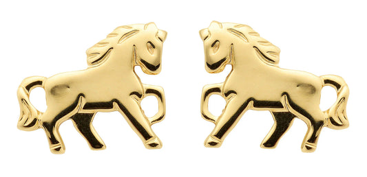Ohrstecker Motiv Pferd  333 Gelbgold