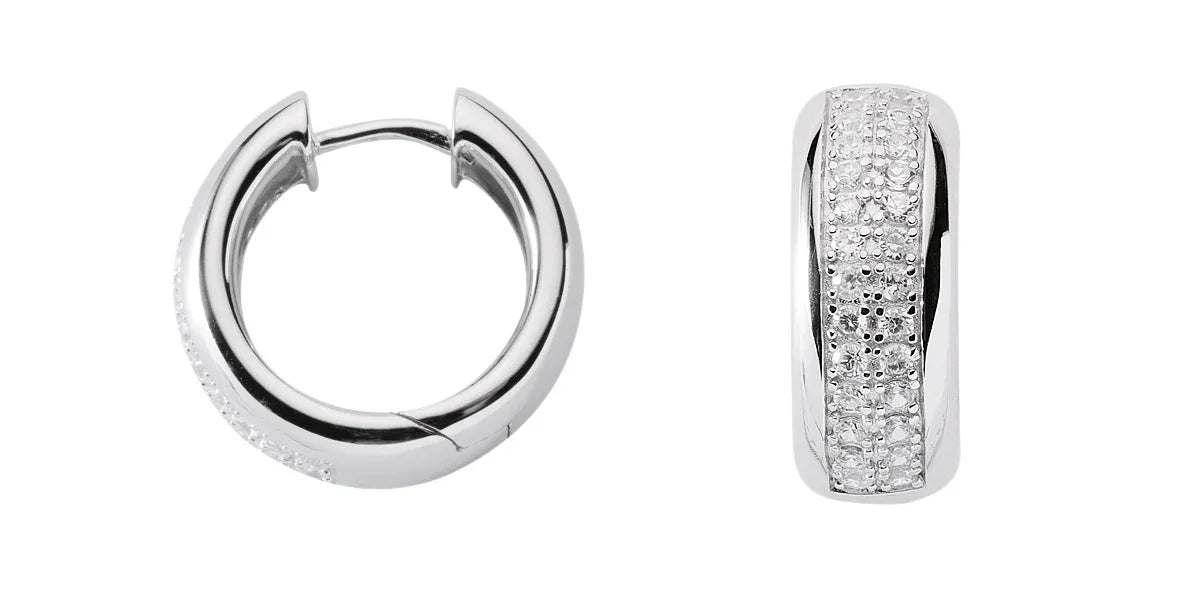 Creolen  Zirkonia 925 Silber rhodiniert
