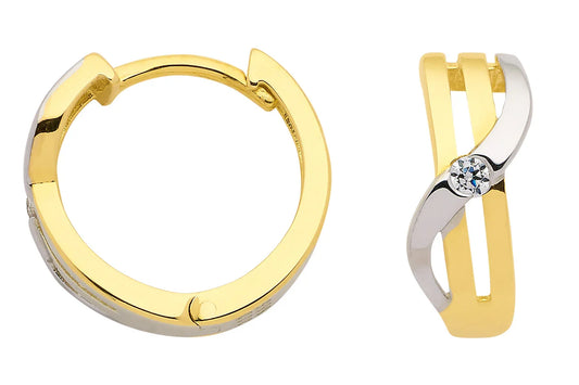 Creolen  Zirkonia 333 Gold rhodiniert