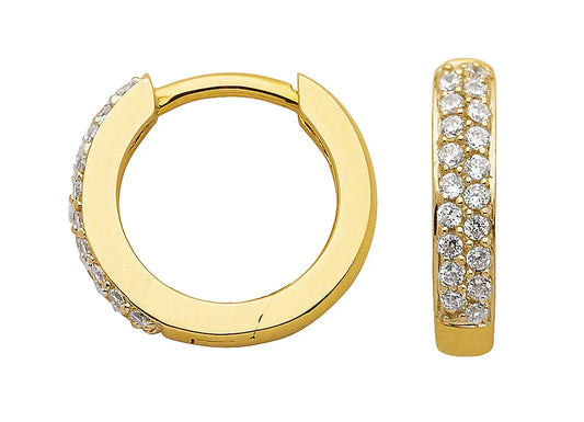 Creolen  Zirkonia 333 Gold rhodiniert