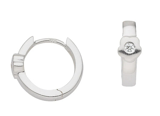 Creolen Blüte Zirkonia 925 Silber rhodiniert