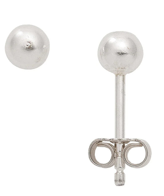 Ohrstecker Kugel  925 Silber rhodiniert