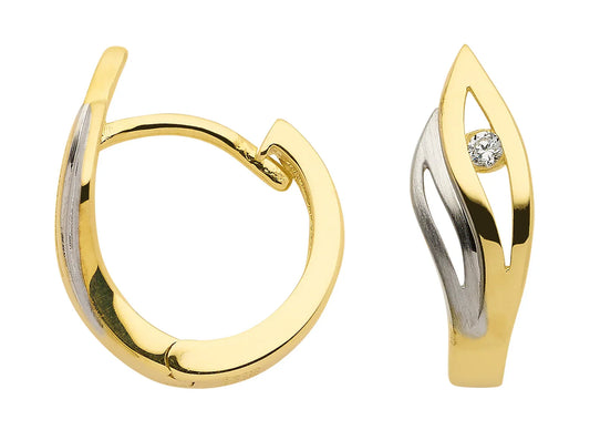 Creolen  Zirkonia 333 Gold rhodiniert