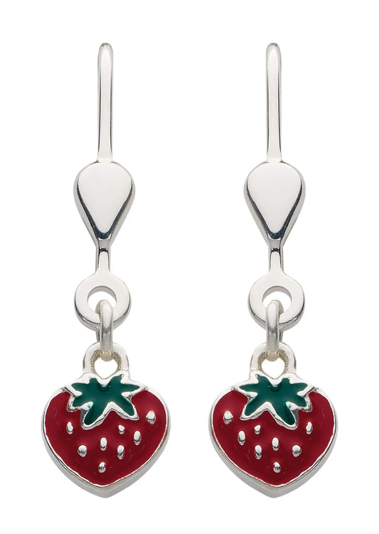 Ohrhänger, Ohrringe mit Brisur Erdbeere  925 Sterling Silber