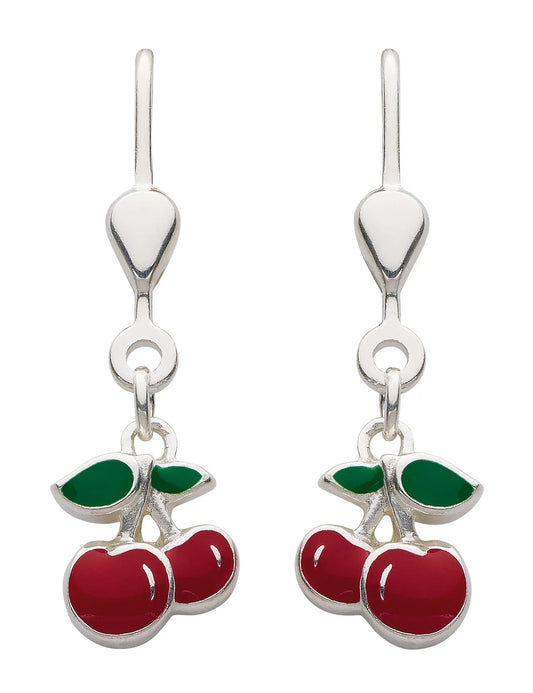 Ohrhänger, Ohrringe mit Brisur Kirsche  925 Sterling Silber