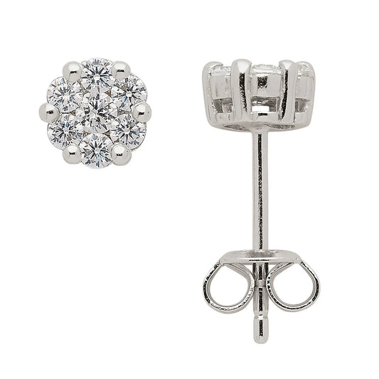 Ohrstecker  Zirkonia 925 Silber rhodiniert