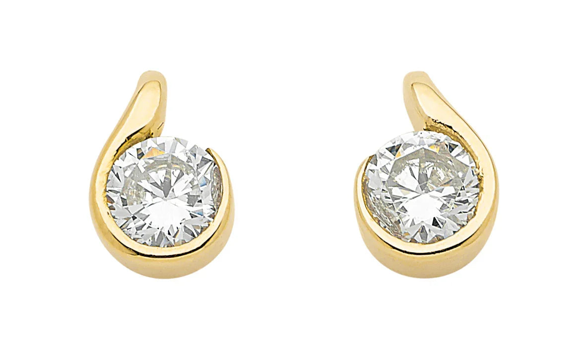 Ohrstecker  Zirkonia 333 Gelbgold