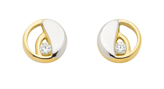 Ohrstecker  Zirkonia 333 Gold rhodiniert