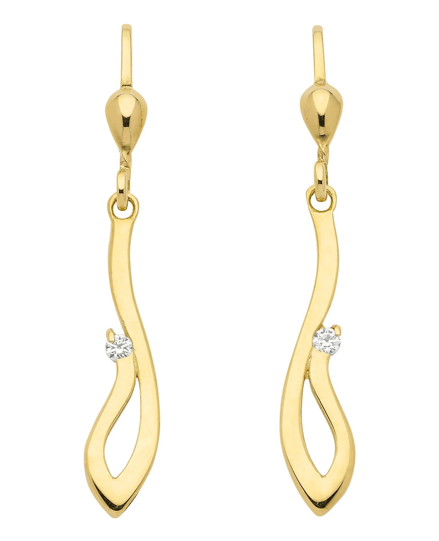 Ohrhänger, Ohrringe  Zirkonia 333 Gelbgold