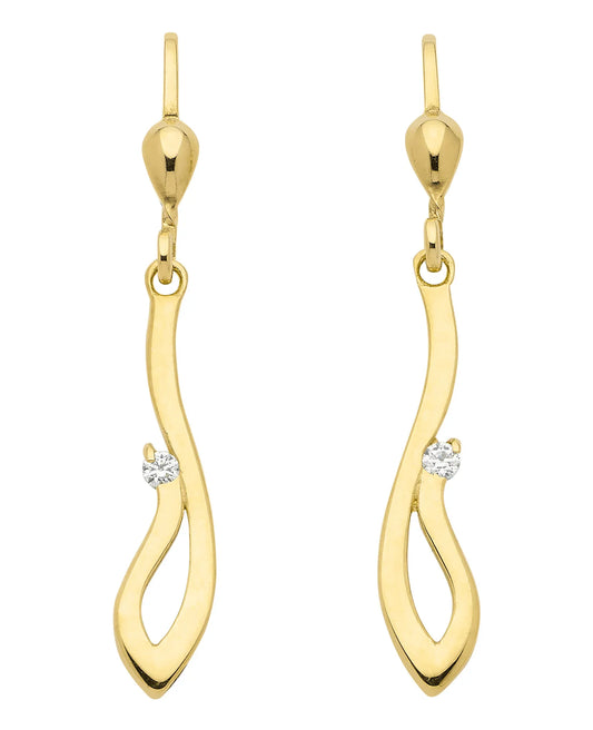 Ohrhänger, Ohrringe  Zirkonia 333 Gelbgold